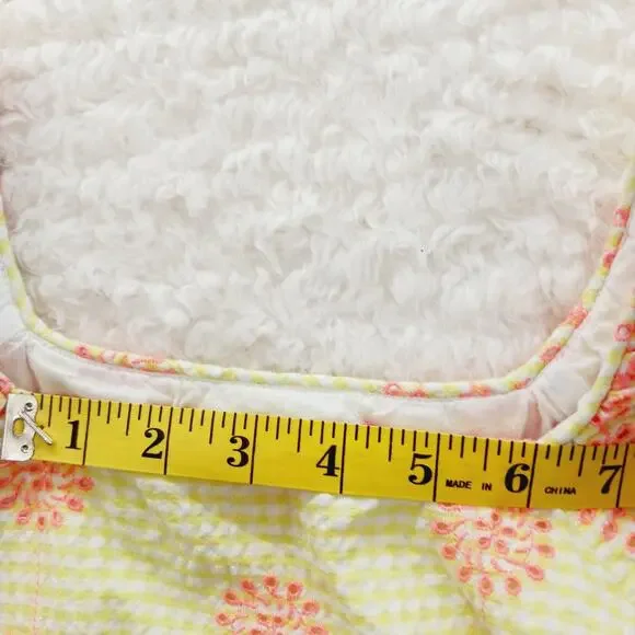 Blouse Lilly Pulitzer Seersucker Orange Yellow Puff Sleeve Coquette Fairy Sz XXS - Picture 10 of 16